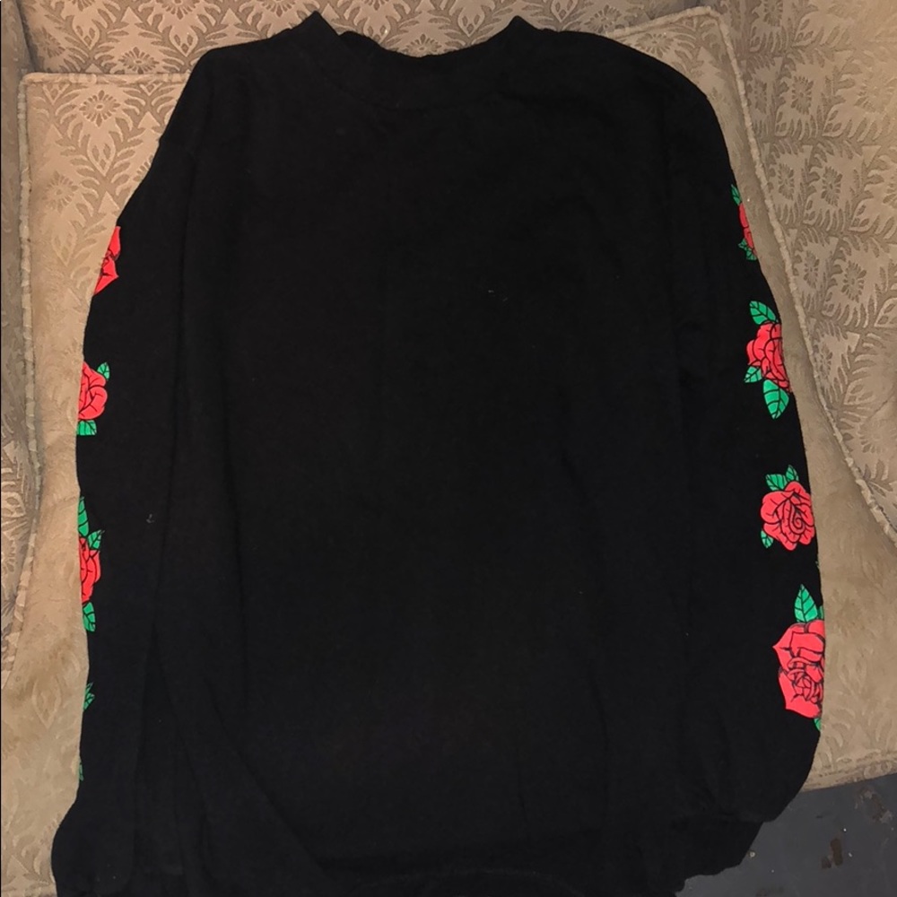 Black Long Sleeve with Roses
